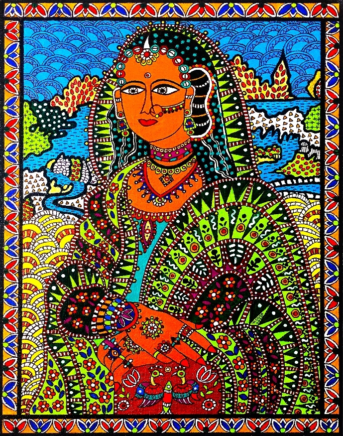MONALISA IN MADHUBANI ART