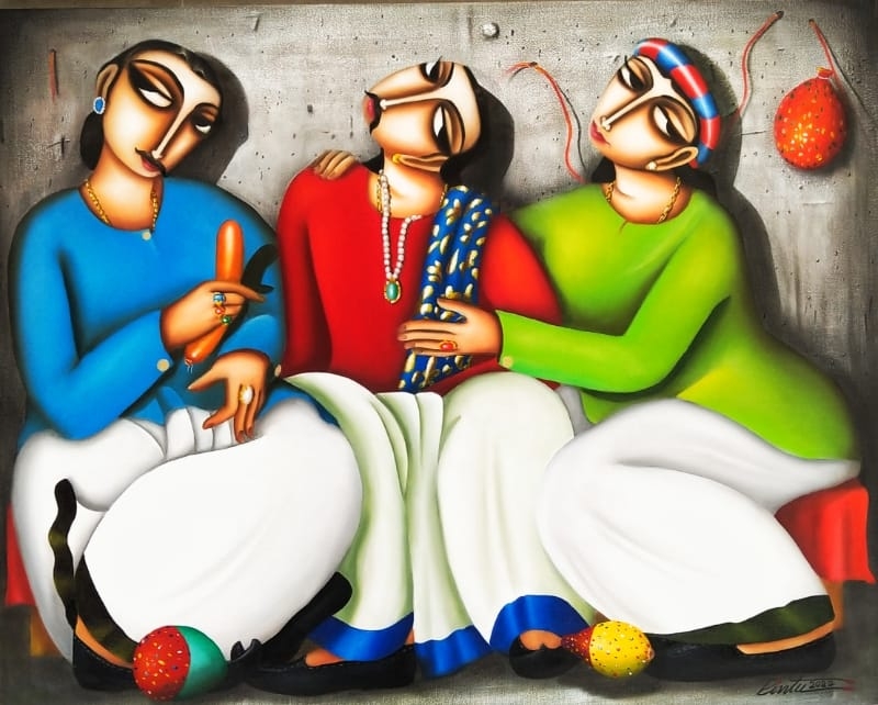 Three Babumoshia Engaged in Gossip